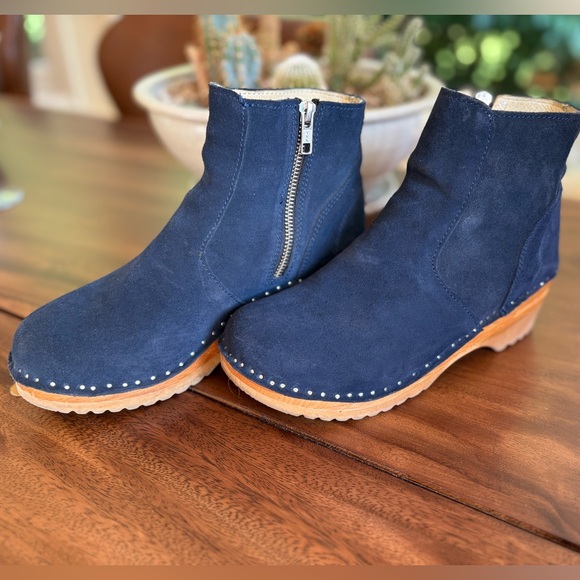 Troentorp Clog Boots with Zip | Blue Suede | Size 38 - Picture 5 of 5
